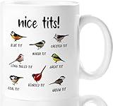 Jigfoxy Nice Tits Bird Mug, Funny Bird Coffee Mug, Bird Gifts for Bird Lovers Women, Bird Watching Gifts, Birthday Christmas Gifts for Women Men(11 Oz)