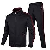 Guanzizai Men's Casual Tracksuit Long Sleeve Sweatsuit Athletic Set Full Zip Running Jogging Sports Jacket and Pants