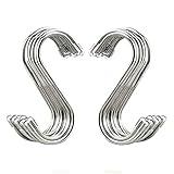 Evob 20 Pack 3.4" S Shaped Hooks Stainless Steel Metal Hangers Hanging Hooks for Kitchen, Work Shop, Bathroom, Garden