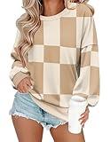 Zeagoo Women Crewneck Sweatshirts Pullover Tops Long Sleeve Shirts Loose Fit Tops Casual Fall Outfits Y2K Clothes 2024