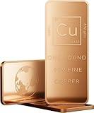 1 Pound Copper Bar Bullion Paperweight - .999 Pure Copper Bar Bullion with Element Design by Unique Metals