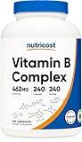 Nutricost Vitamin B Complex 462mg, 240 Capsules - with Vitamin C - Energy Complex