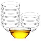 SCWBOEII 3" Clear Glass Pinch Bowls, 10 Pack 2.5oz Stackable Small Prep Dishes for Spices, Dipping Sauces, and Ice Cream Toppings
