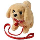 KSABVAIA Plush Golden Retriever Toy Puppy Electronic Interactive Dog - Walking, Barking, Tail Wagging, Stretching Companion Animal for Kids Toddlers