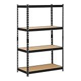 Edsal UR-364BLK Black Steel Industrial Shelving, 4 Adjustable Shelves, 3200 lb. Capacity, 60" Height x 36" Width x 18" Depth