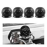 Gasedin 4 PCS Trailer Ball Cover, 2 Inch ID Waterproof Towing Hitch Ball Protector, Dustproof Tow Ball Sleeve Cap Replacement for RV/Truck/Boat, Universal Car Accessories (Black)