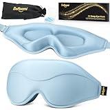 BeHoomi Sleep Mask, New Version, Premium Eye Mask for Sleeping, Total Blackout, Super Soft Comfort, Upgraded 3D Ergonomic Designed Sleeping Mask for Home, Office, Travel, Meditation, Yoga, Light Blue