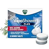 Vicks, VapoShower Plus, Shower Steamers, Eucalyptus & Menthol Scent, Aromatherapy Vapor Shower Tablets, 12 count, Christmas Gifts, Stocking Stuffers