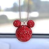 YaoKe Car Pendant for Rear View Mirror Crystal Ball Car Hanging Ornament Cute Men's and Women's Car Interior Decoration Ornament Great Gifts for Friends or Family (red)