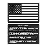 TGCNQ Miranda Warning Card with America Flag - Miranda Rights Card Metal - Black Miranda Card for Police Officers - Police Law Enforcement Accessories