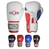 Ringside Pro Style Boxing Training Gloves Kickboxing Muay Thai Gel Sparring Punching Bag Mitts, Small/Medium, White