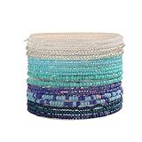 18Pcs Colorful Bohemia Seed Beaded Bracelets Handmade Adjustable Stackable Rainbow Beaded Stretch Bracelet Anket Multilayer Vaction Elastic Bracelet for Women Summer Beach Boho Jewelry Gifts (Color A)