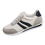 Fusecottc Big Size Women's Lightweight Running Sneakers - Versatile Lace-Up Low Top Sports Shoes Accents for Casual & Active Wear (7,Navy Blue)