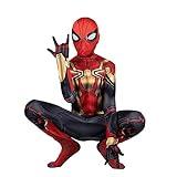 Marvel Integrated Spider-Man Official Youth Deluxe Zentai Costume - Deluxe Two-Way Stretch Spandex with Invisible Zippers and Wrist Openings for Added Convenience (M) Multi