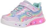Skechers Kids Flutter Heart Lights-Groovy Sneaker, Lavender/Aqua, 4 US Unisex Big Kid