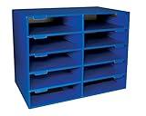 Classroom Keepers Sturdy Cardboard Mailbox, 10-Slot, Blue, 16-5/8"H x 21" W x 12-7/8"D, 1 Unit