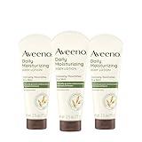 Aveeno Daily Moisturizing Body Lotion, Gentle Lotion Nourishes Dry Skin with Moisture, Sooth-ing Prebiotic Oat, Fragrance-Free, Non-Comedogenic, Travel-Size, 2.5 fl. oz, 3 Pack