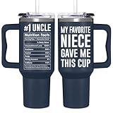 Couple Fox Best Uncle Gifts, Birthday, Christmas, Father's Day Gifts For Funcle, New Gift From Niece, Nephew, Present Idea For Funcle, Uncle Tumbler 40oz With Handle