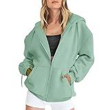 Betadog Winter Tops For Women 2025 Women'S 2025 Zip Up Y2K Hoodies Casual Long Sleeve Sweatshirts Fall Spring Track Jackets With Pockets Mint Green Sweat Tops For Women 5X-Large