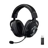 Logitech G PRO X Wireless Lightspeed Gaming Headset Gen 1: Blue VO!CE Mic Filter Tech, 50 mm PRO-G Drivers, and DTS Headphone:X 2.0 Surround Sound - Black