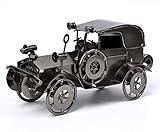 MOYODOR Metal Antique Vintage Car Model QBOSO Handcrafted Collections Collectible Vehicle Toys for Bar or Home Decor Decoration Great Birthday Gift (Black-Silver, Large