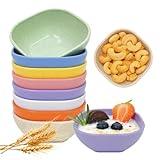 8 Pack Small Bowls, 4.5 OZ Wheat Straw Bowls Soy Sauce Dish, Unbreakable Dessert Bowls, Assorted Colors Dipping Sauce Cups, Small Plastic Bowls Prep Bowls for Side Dishes, Dessert, Snacks, Sauce