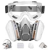 BAOMAO Respirator Mask,Half Facepiece Gas Mask with Safety Glasses Reusable Professional Breathing Protection Against Dust,Chemicals,Pesticide and Organic Vapors, Perfect for Painters and DIY Project