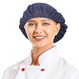 6 Pack Chef Hat Kitchen Cooking Cap Food Service Adjustable Hair Nets Reusable Washable Mesh Bouffant Beanie for Chefs, Waiters, Bakers, Cleaners
