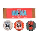 Men Rock Hair Deal Styling Kit - High Hold Hair Styling Products with Matt Paste, Matt Clay, and Hair Pomade for Men - Essential Grooming - 3 pc