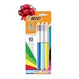 BIC 4-Color Original Retractable Ball Pens with Long-Lasting Ink, Medium Point (1.0mm), Perfect for Everyday Writing, 3-Count in Assorted Colors