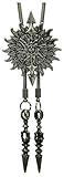 Moranse Bolo Tie with Sun And Cross Celtic Religion Style Soft and Metal copper Rope (Silver)