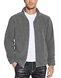 COOFANDY Fleece Jacket For Men Polar Fleece Jackets Full Zip Hiking Jacket Warm Lightweight Coat Medium Grey X-Large