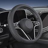 TAUYANG Leather Steering Wheel Cover Compatible with Mercedes Benz GLC 300 C300 GLE 350 450 GLA 250 GLB 250 E350 GLA GLB GLC GLK GLS CLA CLS A B C E S Class Sprinter Car Accessories, Black 2025