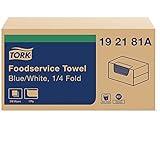 Tork Foodservice Cleaning Towel Blue/White Self Dispensing, 1/4 Folded, 1 x 240 Cloths, 192181A