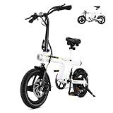 isinwheel U1 Electric Bike for Adults 750W Peak Motor, 20 mph Folding Ebike, 14" Adults Electric Bicycles with Smart Uphill, 280.8Wh Battery, 25 Miles PAS Range, Mini E Bikes for Adult and Teens