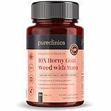 pureclinica 10X Horny Goat Weed Extract (3750mg) Maca Extract (2500mg) x 180 tablets - 10 X more Icariins and Maca - and 5mg black pepper extract for 300% increased absorption