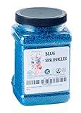 BLUE SPRINKLES - Edible, Confectionery Accents, Gluten Free. Dairy Free. Egg Free. Soy Free. Nuts free .Kosher. Vegan. Fancy Sprinkles For Baking, Decorating, Cakes, Cupcakes, Cookies, Great Topping, Jimmies, Sugar Shapes, Large, Bulk Candy, 1.5 lbs