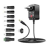 ZOZO Universal AC/DC Adapter 12W 3V 4.5V 5V 6V 7.5V 9V 12V Switching Power Supply Charger with 8 Tips 5.5x2.1mm 5.5x2.5mm Micro USB for Routers Speakers CCTV Cameras LED Strip Lights