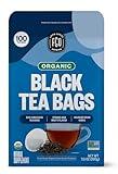 FGO Organic Black Tea Bags, 100 Count, USDA Certified Organic, Eco-Conscious Tea Bags, Smooth, Flavourful, and Robust, Caffeinated, Enjoy Hot or Iced, (Pack of 1)