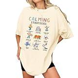Calming Strategies T-Shirt - Autism Awareness Shirt for Sped Teachers - Special Education Teacher Shirts On Christmas, Birthday - Mental Health Tee (Ivory-XL)