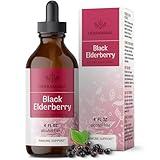 HERBAMAMA Elderberry Tincture - Black Elderberry Extract Liquid Immune Health Supplement - Vegan Elderberry Immune Support Drops - Sugar & Alcohol-Free, 42-Day Supply