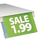 Sightline Display - Shelf Edge Price Channel Sign Holder - 11"W x 7"H (100 Pack) - Clear Plastic Sign Holder 2-Fold Design - Price Tag Holders for Grocery and Store Shelves - Shelf Tags Holder