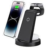 3 in 1 Charging Station for iPhone, Wireless Charger for iPhone 16 15 14 13 12 11 X Pro Max & Apple Watch - Wireless Charging Station for AirPods 4 3 Pro