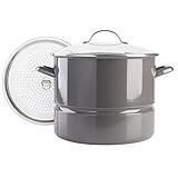 Kenmore Broadway 16-Quart Steamer Stock Pot - Graphite Grey