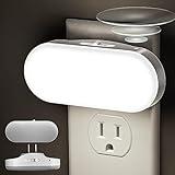 DORESshop Led Night Light, Plug into Wall, [2 Pack] with Dusk to Dawn Sensor, 1W 5000K Dimmable Night Light from 0LM to 100LM for Bathroom Hallway Bedroom Kids Room Stairway