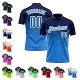 Custom Gradient Polo Shirts Short Sleeve Personalized Navy Electric Blue Golf Bowling Dart Tennis Jerseys, Design Sports Tactical T-Shirt Athletic Work Business Teams Uniform Tops for Men Women Youth