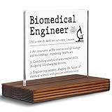 Funny Biomedical Engineer Clear Desk Decorative Sign, Work Anniversary Appreciation Gift for Engineers Recognition Retirement Goodbye Farewell Gift Thank You Plaques for Women Men EDC14