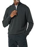 Amazon Essentials Men's 100% Cotton Quarter-Zip Sweater, Charcoal Heather, XX-Large