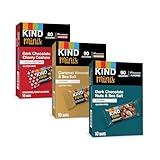 KIND Bar Minis, Variety Pack, Dark Chocolate Nuts and Sea Salt, Caramel Almond Sea Salt, Dark Chocolate Cherry Cashew Healthy Snacks, Gluten Free, Low Calorie Snacks, Low Sugar, 30 Count