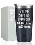 Onebttl College Student Gifts Tumbler for Men Women, School Student Gifts 20oz Stainless Steel Cup, Best gift for Christmas, Birthday - Black Call Home